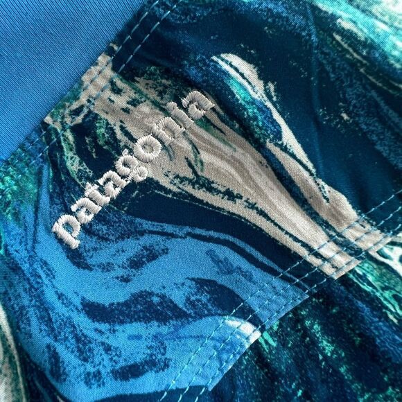 Patagonia Blue Marble Swirl Tech Fishing Active Skort Rivermouth: Radar Blue XS - Picture 2 of 8